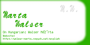 marta walser business card